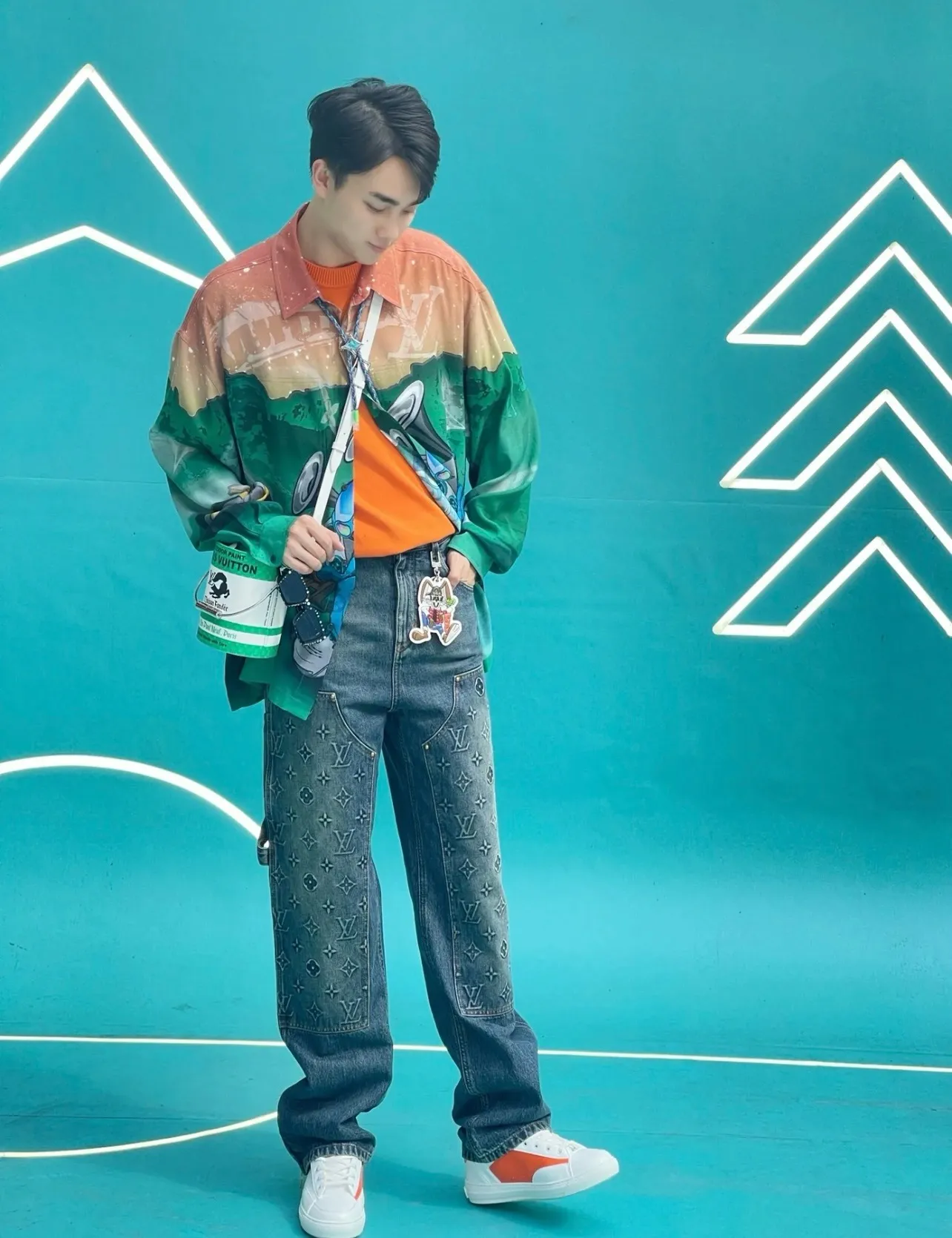 Louis Vuitton/Louis Vuitton presbyopic embossed jeans